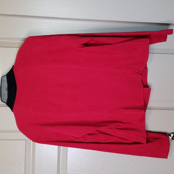 NWT R & K Red and black button down long sleeve blazer jacket size 14 petite - Picture 6 of 6